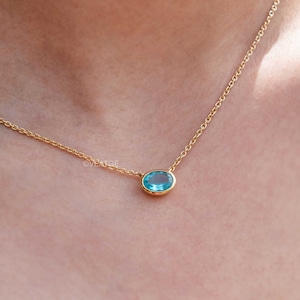 Rare Paraiba Neon Blue Apatite Necklace Gold, Rare Gemstone, Birthday Wedding Graduation Christmas Gift for Women, Unique Handmade Jewelry