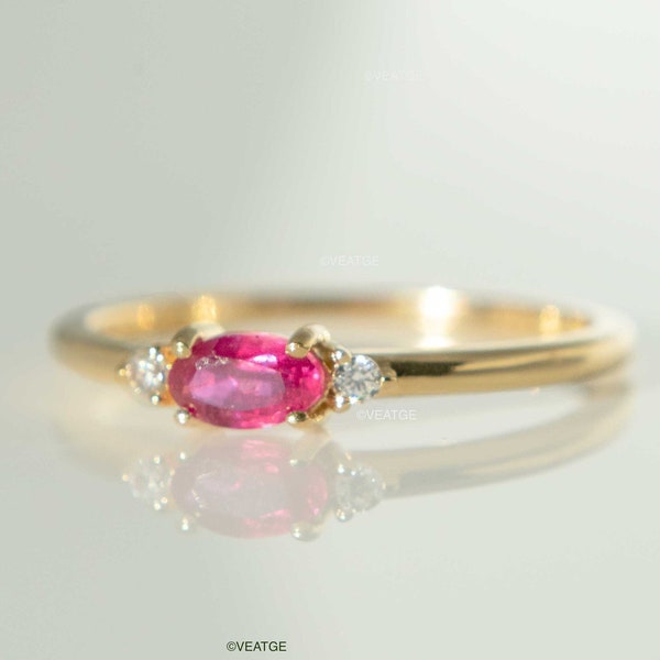 Natural Ruby Ring, Dainty Ruby Ring Gold Vermeil, Minimalist Red Ruby Stacking Ring, July Birthstone Gifts, Unique Gifts for Women Wife Mom