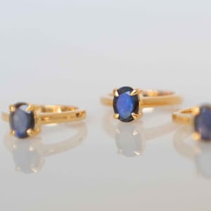 Labradorite Ring Dark Blue in 18k Gold Vermeil, Natural Gemstone Ring for Women, Gifts for Women, Labradorite Gold Ring, Labradorite Jewelry