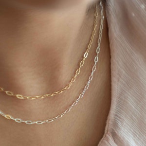14k Gold Filled Chain, Made in USA Chain, Sterling Silver Chain, Paperclip Chain, Custom Chain Necklace, Link Chain Necklace, Custom Gifts