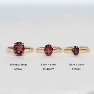 Natural Garnet Gemstone Ring Gold Vermeil, January Birthstone, Birthday Gifts for Women, Garnet Gold Ring, Handmade Jewelry Rings for Women