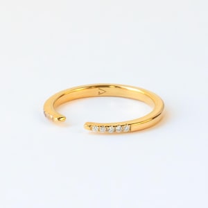 Open Band Spacer Ring in 14k Gold Vermeil and Sterling Silver 925, Stackable Adjustable Ring 1.8mm