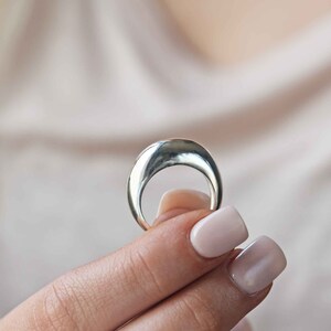 Silver Dome Ring Modern Statement Ring Stacking Ring Chunky Silver Ring ...