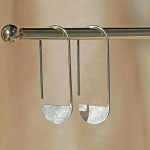 Modern Geometric Statement Earrings Handmade in Sterling Silver, 1.5" Length
