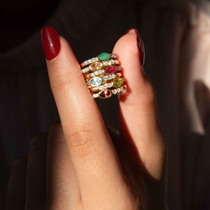 gemstone stacking ring birthstones