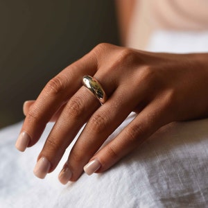 Silver Dome Ring Modern Statement Ring Stacking Ring Chunky Silver Ring ...