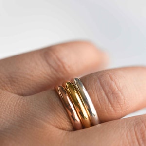 Thin Gold Vermeil Ring, Sterling Silver Stackable Ring, 2.85mm image 4