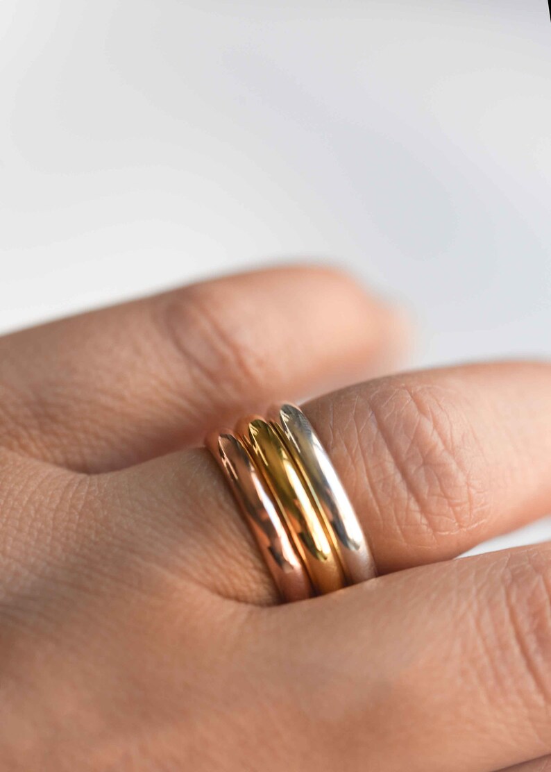 Thin Gold Vermeil Ring, Sterling Silver Stackable Ring, 2.85mm image 4