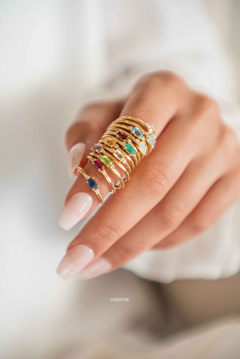 Amethyst Gold Ring Dainty, February Birthstone Ring, Stacking Minimalist Amethyst Ring Gold Band, Promise Ring, Best Birthday Gift for Girls, Amethyst Gold Band