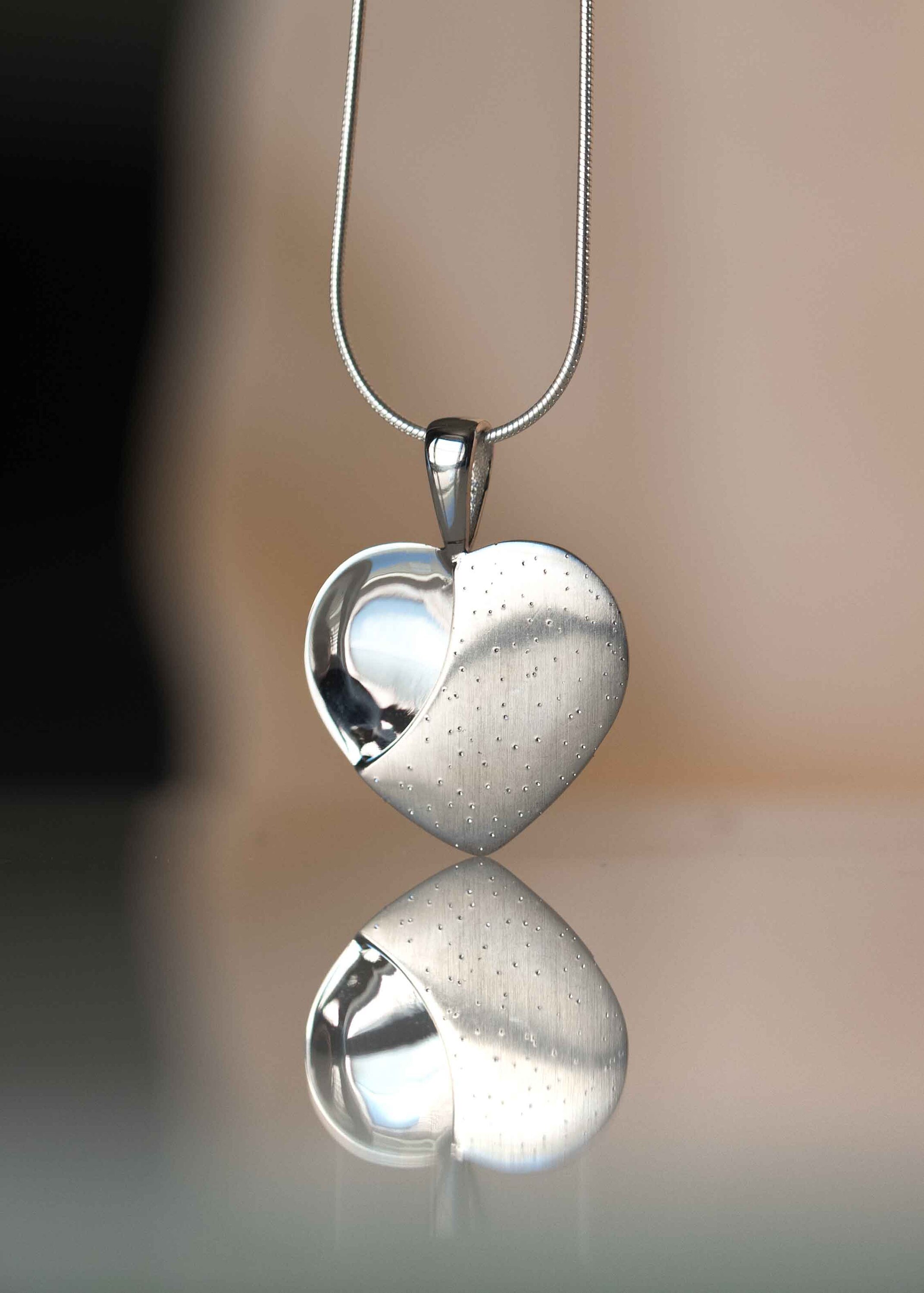 Genuine Diamond Ribbon Design Heart Pendant Rhodium Sterling Silver - Nontarnish Genuine Diamond Ribbon Design Heart Pendant Rhodium Sterling Silver - Nontarnish