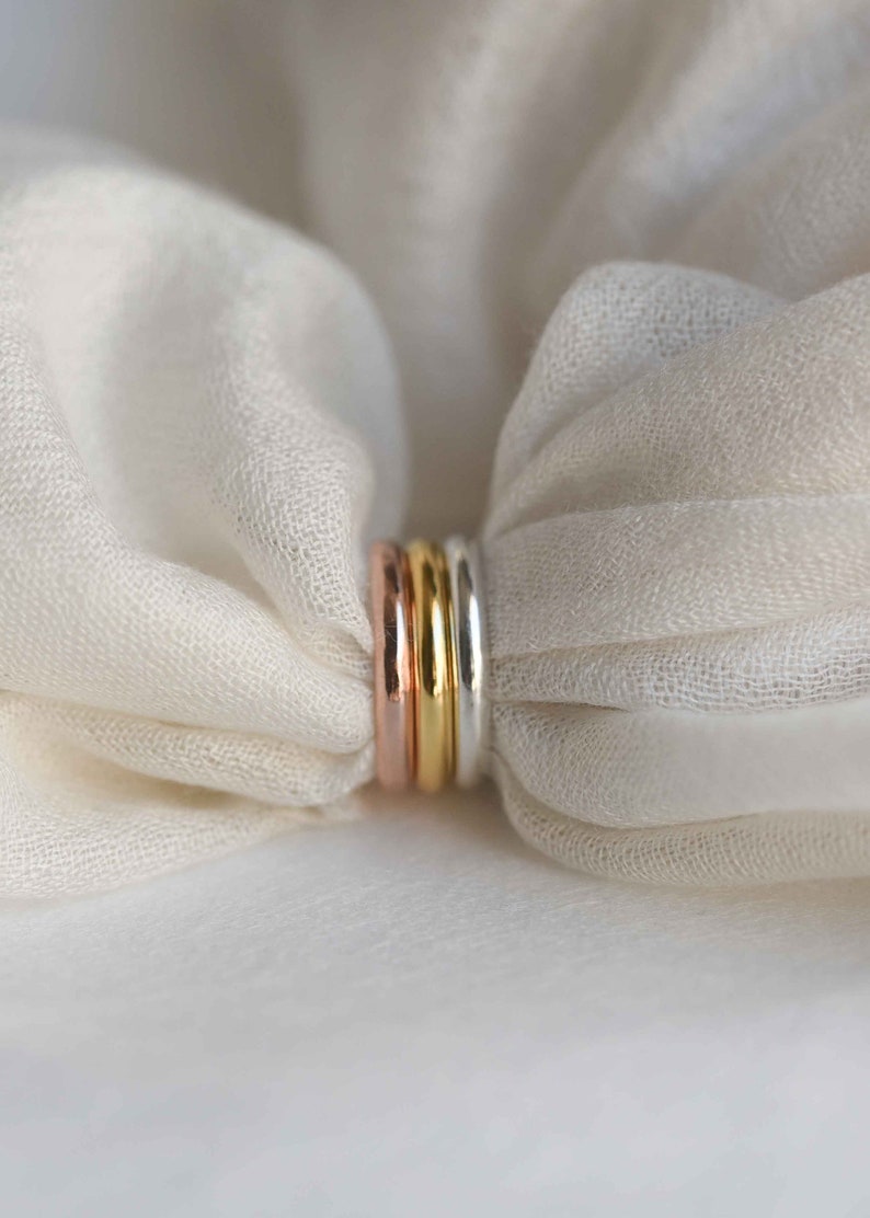 Thin Gold Vermeil Ring, Sterling Silver Stackable Ring, 2.85mm image 3