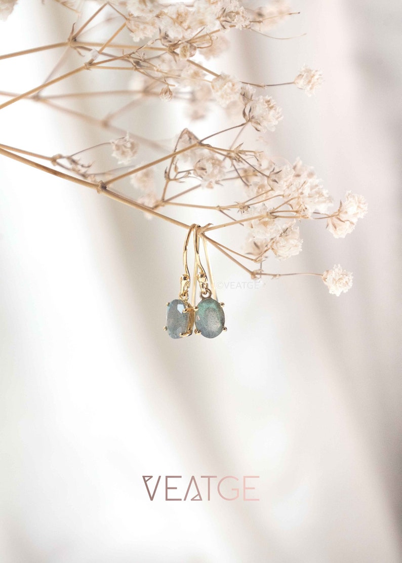 Minimalist Labradorite Earrings, Natural Labradorite Gemstone Handmade Jewelry, Labradorite Dangle Earrings, Mom Gifts, Best Birthday Gifts, Mom Birthday Gift, mom wedding gift, expecting mom gift, dangly earrings, green flashy labradorite earrings