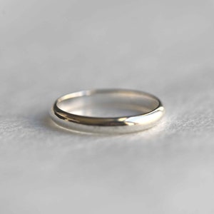 Thin Gold Vermeil Ring, Sterling Silver Stackable Ring, 2.85mm Silver