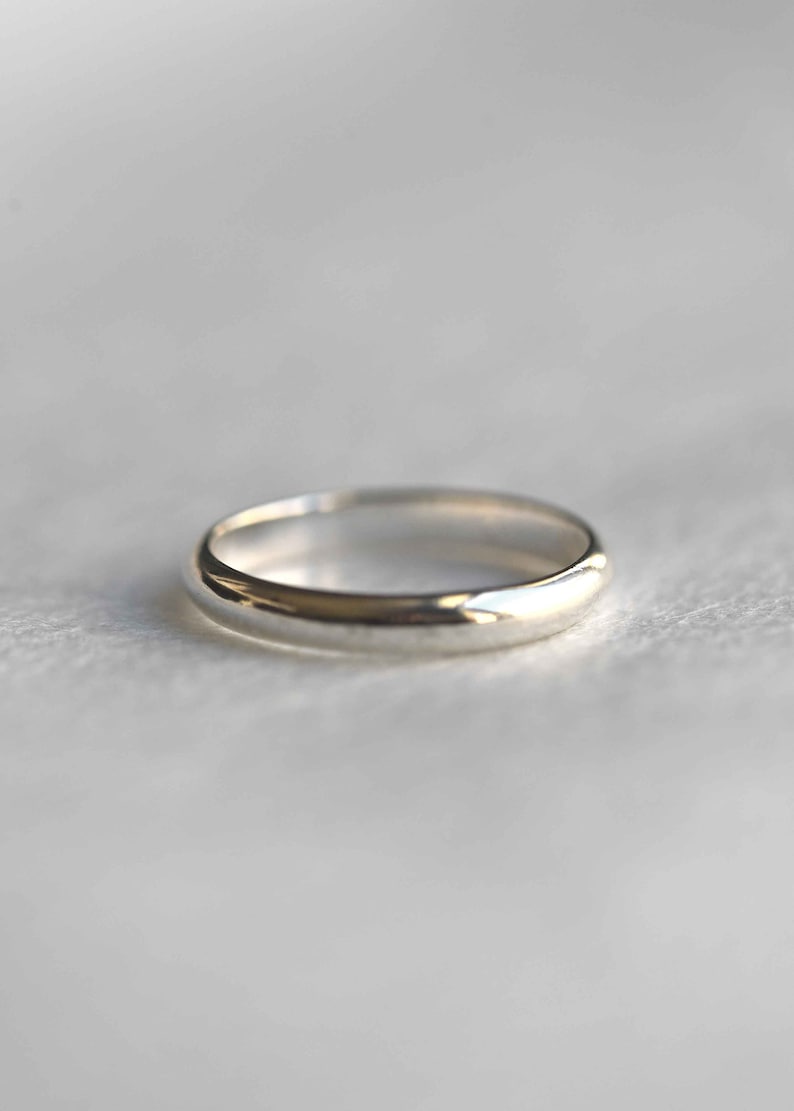 Thin Gold Vermeil Ring, Sterling Silver Stackable Ring, 2.85mm Silver