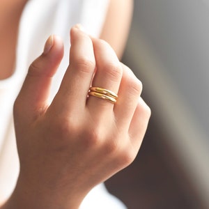 Thin Gold Vermeil Ring, Sterling Silver Stackable Ring, 2.85mm image 2