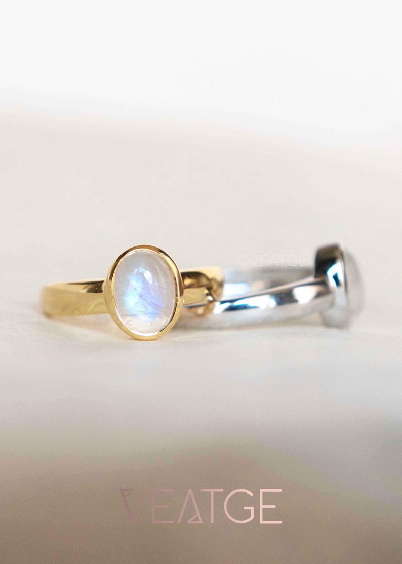 Natural Rainbow Moonstone Ring, June Birthstone, Thick Band Gold Moonstone Ring, Birthday Mom Wife Anniversary Gift, Unique Holiday Gifts, Christmas Gift for Best Friend, Moonstone Engagement Ring, Moonstone Jewelry for Women, Wedding Ring