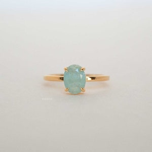 Aquamarine Ring Gold Vermeil, Raw Natural Gemstone, March Birthstone, Birthday Gift for Her, Aquamarine Jewelry, Minimalist Aquamarine Ring, raw aquamarine ring gold, real aquamarine ring gold plated, aquamarine birthstone jewelry for women, gifts