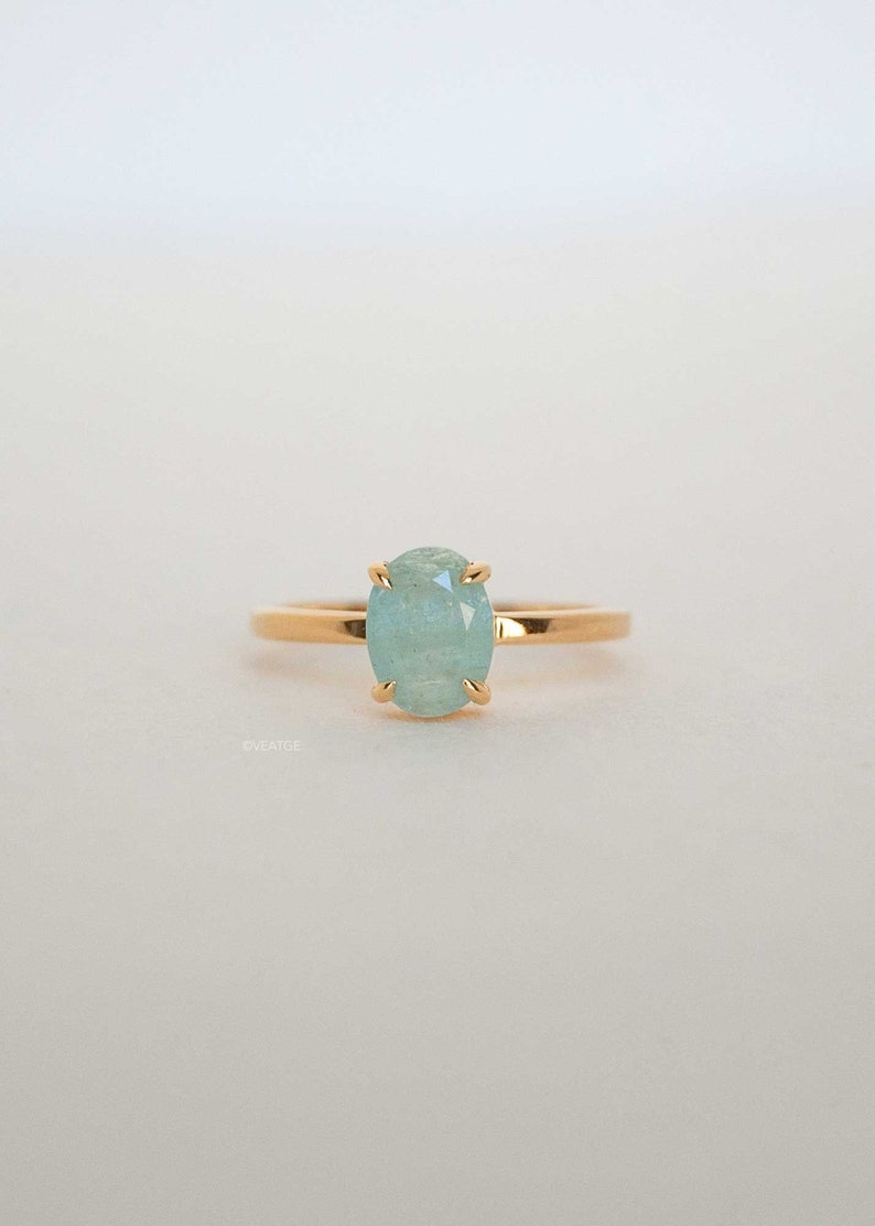 Aquamarine Ring Gold Vermeil, Raw Natural Gemstone, March Birthstone, Birthday Gift for Her, Aquamarine Jewelry, Minimalist Aquamarine Ring, raw aquamarine ring gold, real aquamarine ring gold plated, aquamarine birthstone jewelry for women, gifts