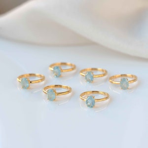 Aquamarine Ring Gold, Gold plated aquamarine ring, Raw Aquamarine Ring, March Birthstone, march birthday gifts for women, Rings for Women, Handmade jewelry gifts for her, Aquamarine Birthstone Rings, gift for mom, gift for best friend, gift for her