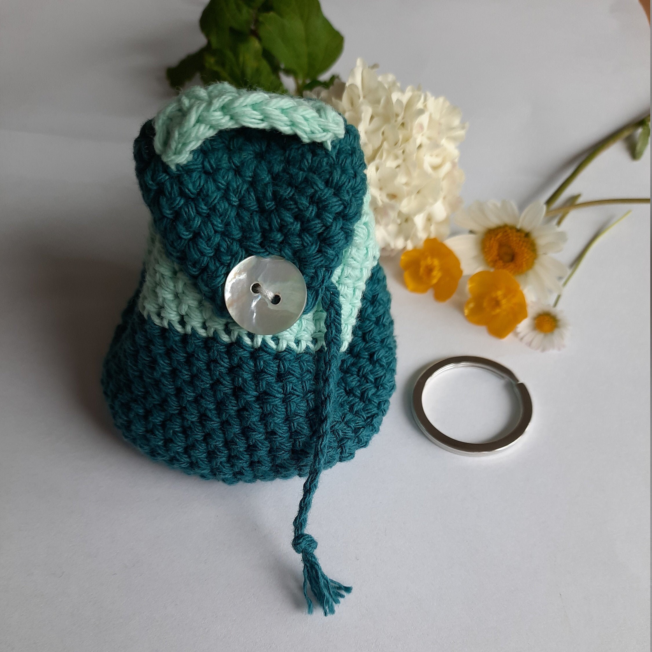 Crochet Mini Backpack Keychain Storage Etsy