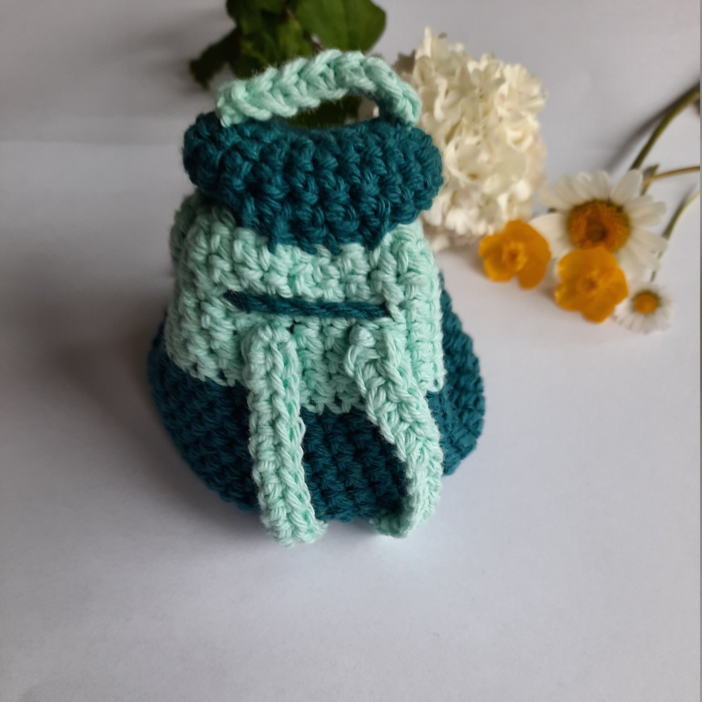 Crochet Mini Backpack Keychain Storage Etsy