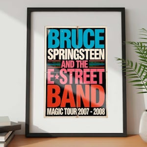 Bruce Springsteen Magic Tour Poster – E Street Band  – Faux-Aged Concert Poster– Retro Wall Art – Mainstage Posters - Digital Download