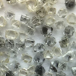 50 Octahedron F- Lower Color Rough Micro Diamond Crystals