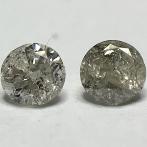 0.10 Ct 2 x Salt and Pepper I3 - Pique Round Brilliant Melee Diamonds