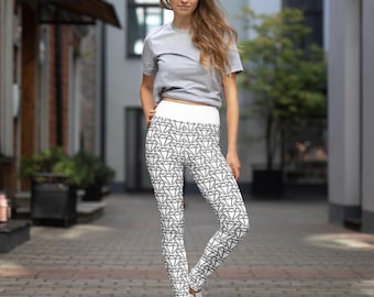 Grey Diamond Logo Yoga Leggings