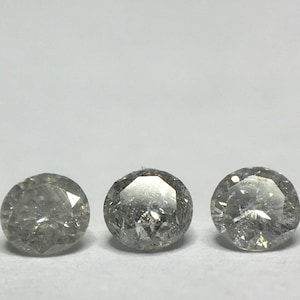 0.185 Ct 3 x Salt and Pepper Fancy Grey I3 - Pique Round Brilliant Melee Diamonds