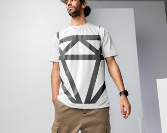 Grå diamantlogotyp unisex baskettröja med återvunnen design