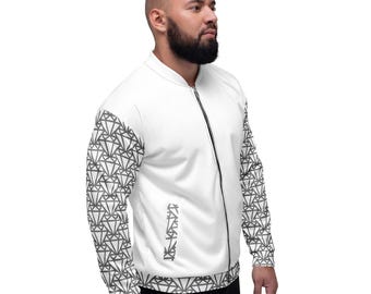 Grå diamantlogotyp unisex bomberjacka