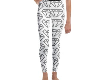 Grey Diamond Logo Printed Youth Leggings