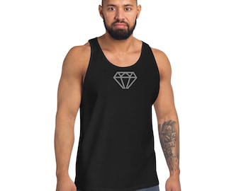 Grå herrlinne med diamantlogotyp