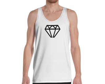 Svart diamantlogotyp unisex linne