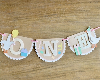 Silly Goose Theme Banner | vintage coquette cottage core | first birthday