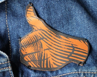 Thumbs up leather patch