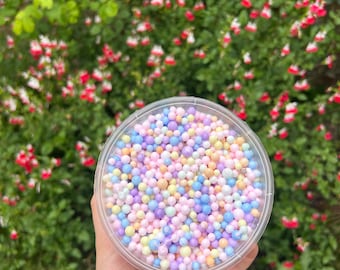 Mermaid Caviar Slime: Crunchy Floam, Peach Scent, Pastel Pearls