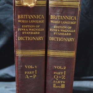 Vintage 1964 Britannica World Language Dictionary Set, Pair, Hard Cover ...