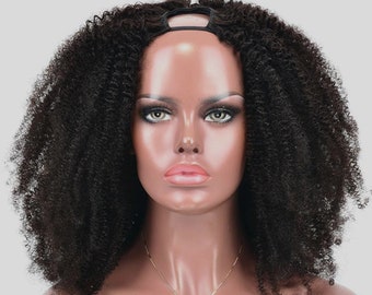 Mongolian Afro kinky curly U-part wig hair wigs human hair wigs cheap wig for black women  women wigs for African Ameircan women