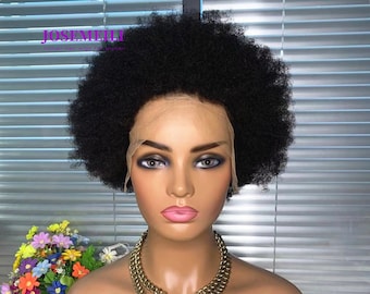 Bob Afro Kinky Curly hair wig 5x5 lace human hair wig for women baby hair full lace wig glueless frontal lace hair wig bleached knots