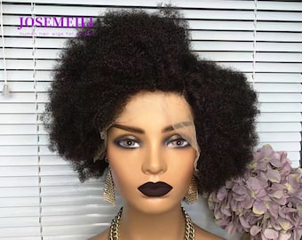 Bob Afro Kinky Curly hair wig 5x5 lace human hair wig for women baby hair full lace wig glueless frontal lace hair wig bleached knots