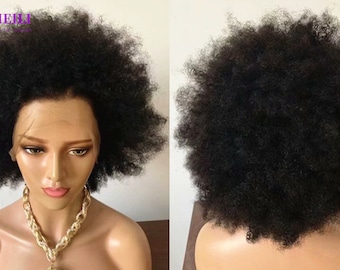 Bob Afro Kinky Curly hair wig 5x5 lace human hair wig for women baby hair full lace wig glueless frontal lace hair wig bleached knots