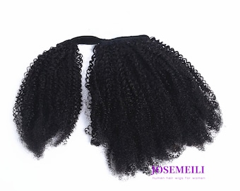 fácil de dibujar un moño esay instalar cola de caballo Wrap Around Drawstring clips de extensiones de cola de caballo de cabello humano en Remy Hair Extensiones de cabello humano real