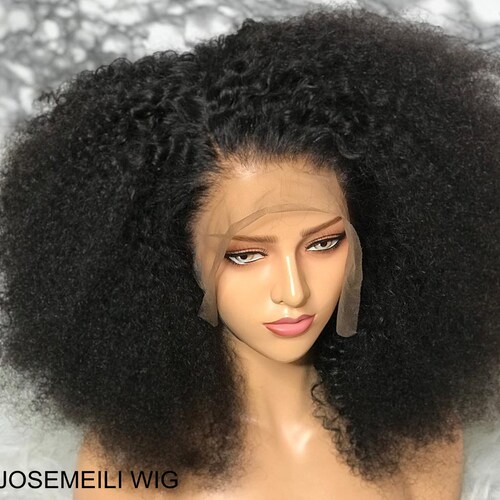 Mongolian Afro Kinky Curly Hair Wig 5x5 Lace Human Hair Wig - Etsy