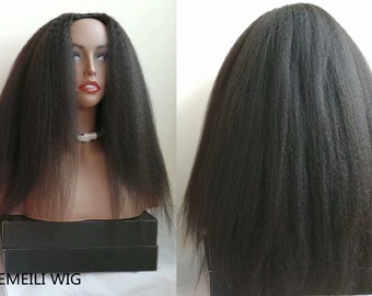 kinky straight U-part wig brazilian hair wigs human hair wigs cheap wig for black women  women wigs for African Ameircan women