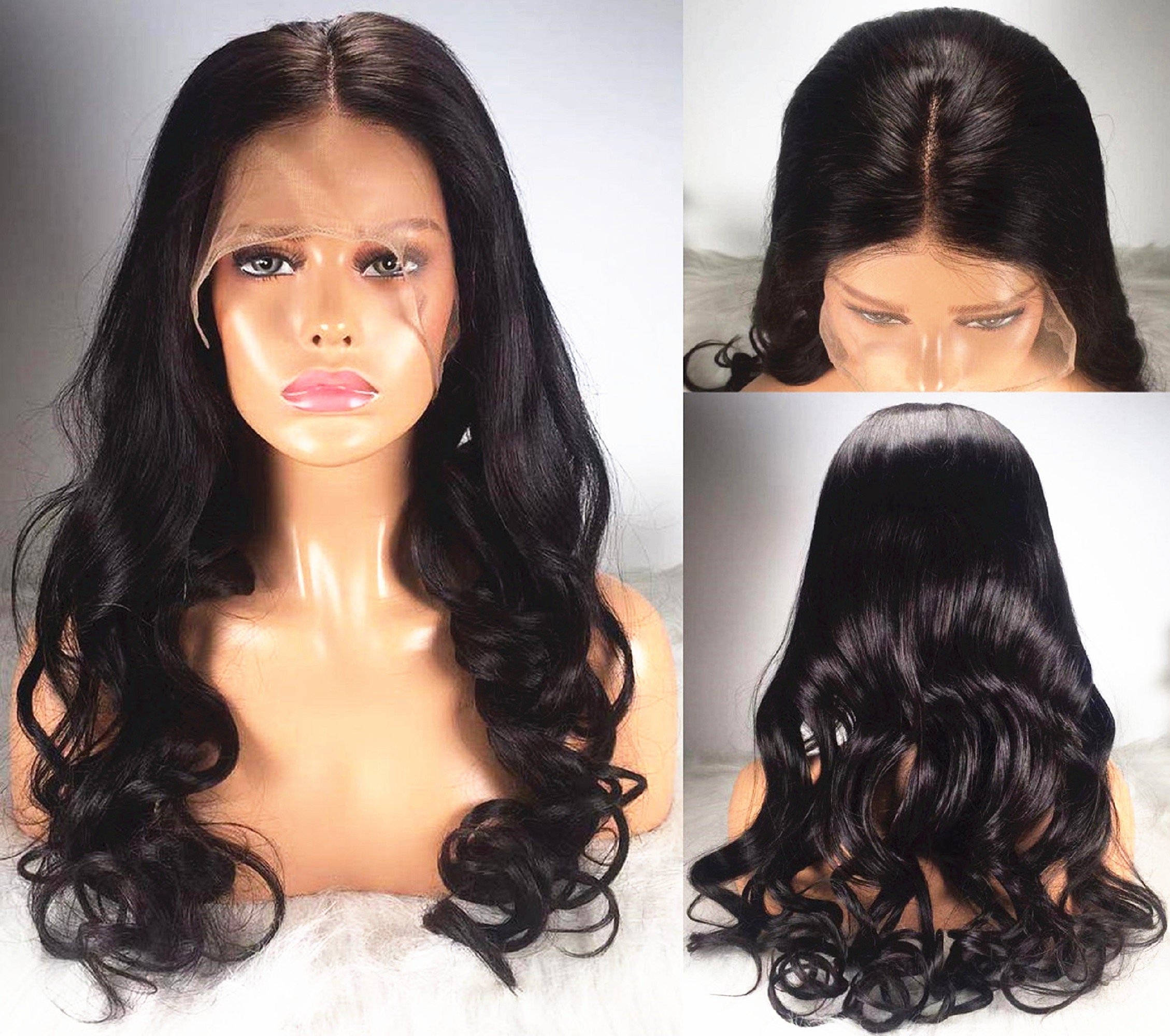 Real Human Hair Wig Remy Hair Preplucked Hair Natural Hair Etsy