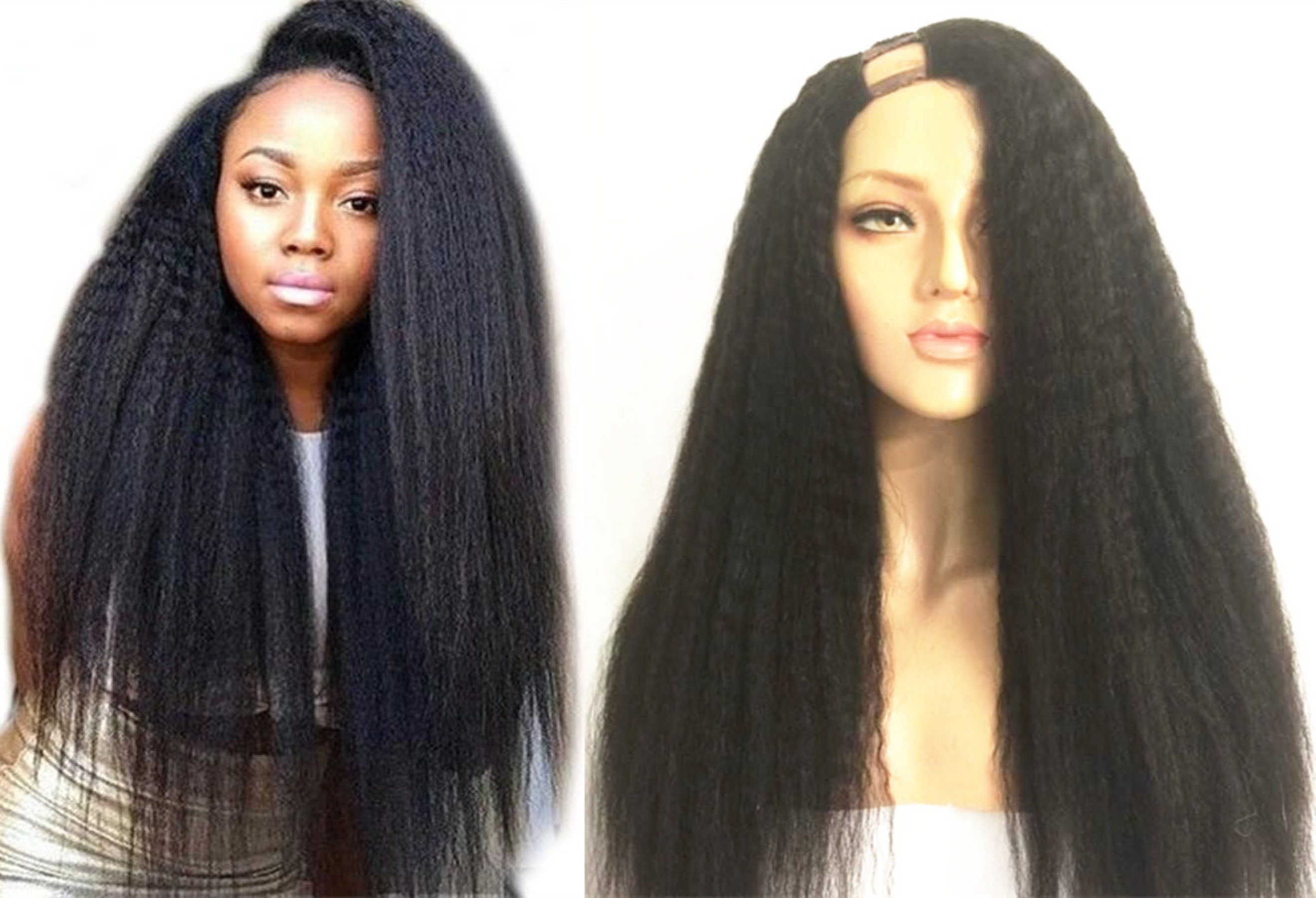 Cheap Kinky Straight U-part Wig Brazilian Hair Wigs Human Hair - Etsy Norway Cheap Kinky Straight U-part Wig Brazilian Hair Wigs Human Hair - Etsy Norway