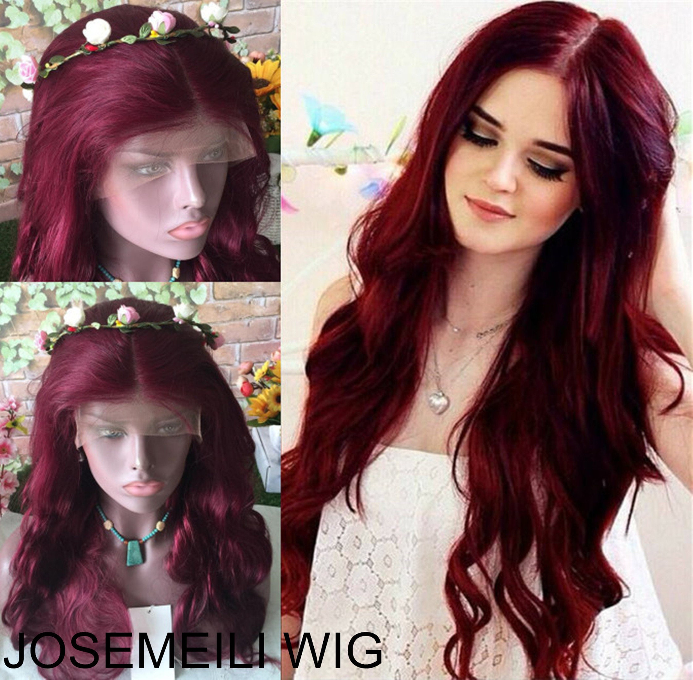 burgundy human hair wigs preplucked hair natural hair line red wine 99j 360 lace wigs glueless women wigs frontal lace wig bleached knots