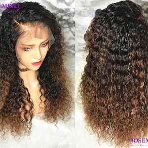 ombre 2tone 1B/brown human hair wig preplucked hair Auburn Brown 360 lace wig glueless women wigs frontal lace wig for women gluessless wigs